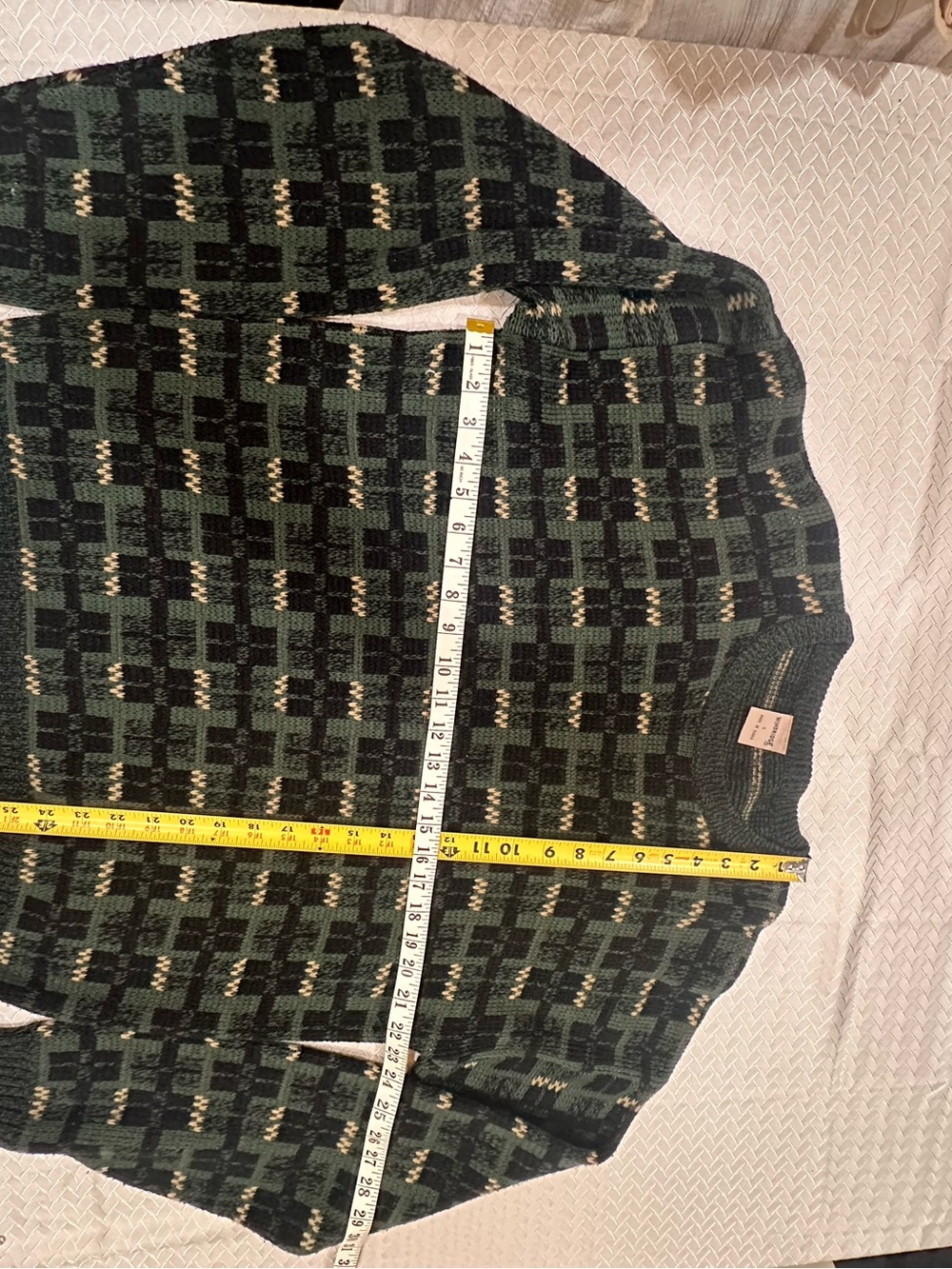 Men's Windridge Green Patterned Crewneck Sweater